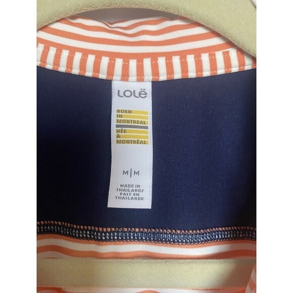 Lole Womens Top Medium Sleeveless Golf Athletic Collared Stretch Striped - Picture 3 of 6